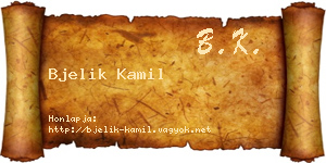 Bjelik Kamil névjegykártya